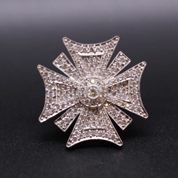 4 carat diamond ring Art Deco white gold